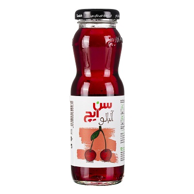سن ایچ آبمیوه آلبالو 200 میلی شیشه ای