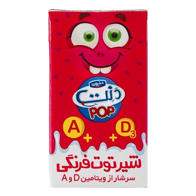دنت شیر توت فرنگی غنی شده با ویتامین د 125 میلی