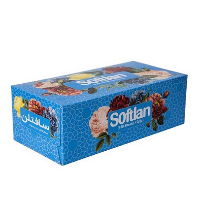 ** سافتلن دستمال کاغذی 2لایه 150برگ سری پرنیان