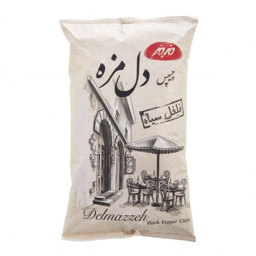 مزمز چیپس دل مزه فلفل سیاه خانواده 130گرمی