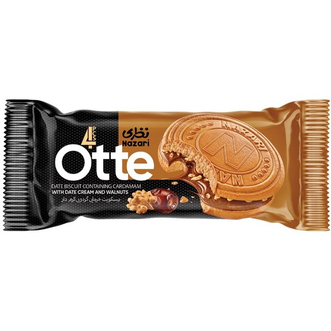 نظری بیسکویت نرم با کرم خرما و گردو 60 گرمی