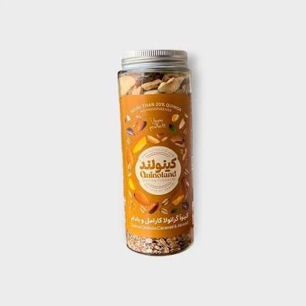 کینوا گرانولا کارامل و بادام 350 گرمی