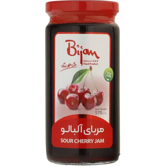 بیژن مربای آلبالو شیشه 570 گرمی