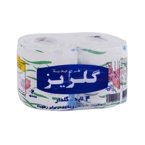 گلریز دستمال توالت 4 لایه گلدار 2 عددی