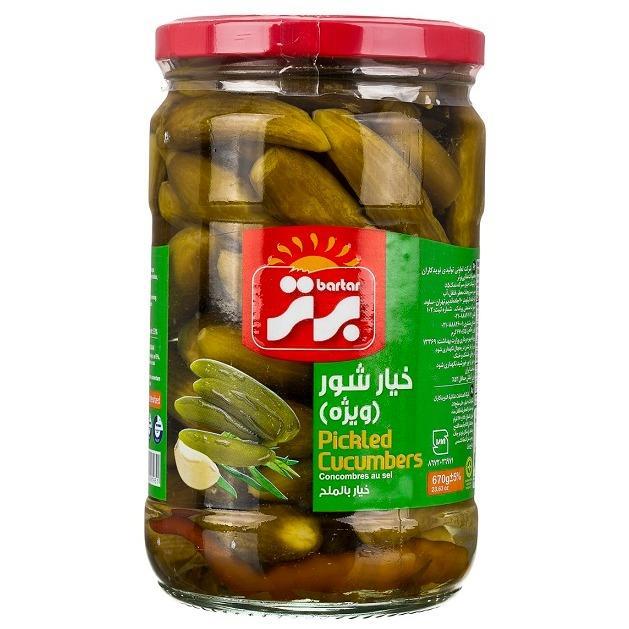 برتر کنسروخیارشورشیشه  670گرم