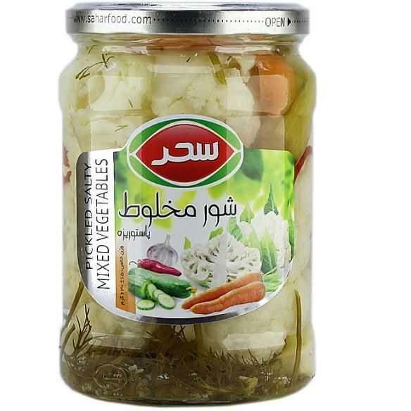 سحر ترشی شور مخلوط شیشه ای 630 گرمی