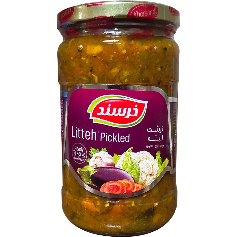 خرسند ترشی لیته شیشه ای 700 گرمی