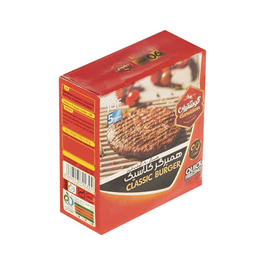 گوشتیران استیک برگر 90% 4عددی