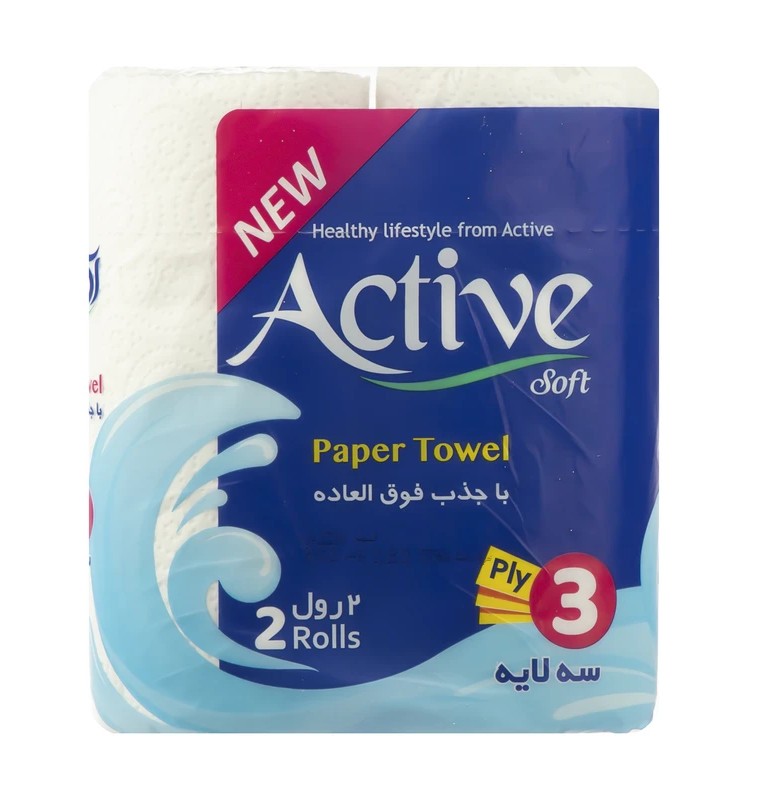 ** اکتیو دستمال حوله دو رول 3لایه