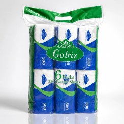 گلریز دستمال 500برگ 6عددی نایلونی