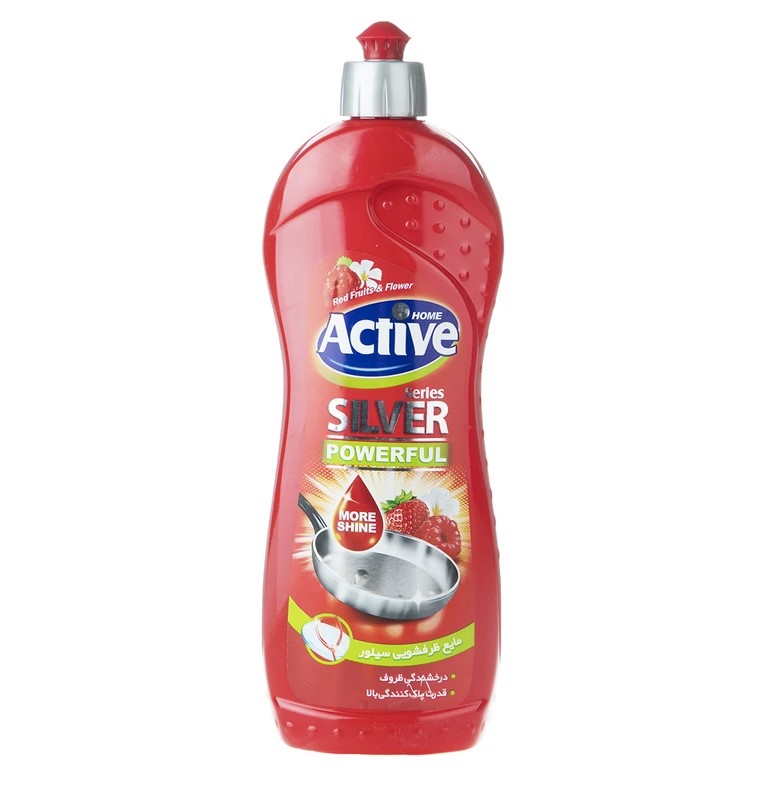 اکتیو مایع ظرفشویی حاوی گلیسیرین بارایحه تمشک و توت فرنگی750 گرمی