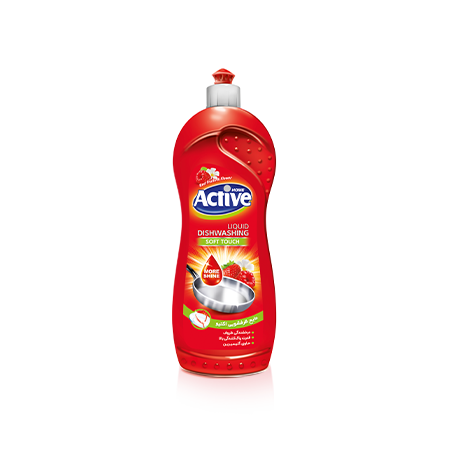 اکتیو مایع ظرفشویی حاوی گلیسیرین بارایحه تمشک و توت فرنگی750 گرمی
