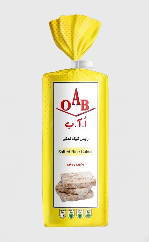 او آ ب رایس کیک نمکی بدون روغن 100 گرمی