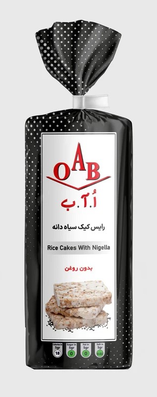 او . آ . ب  رایس کیک سیاه دانه بدون روغن 100 گرمی
