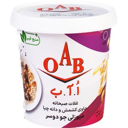 او . آ . ب غلات صبحانه حاوی کشمش و دانه چیا 55 گرمی